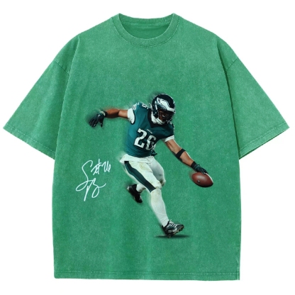 Unisex Fit Washed T-Shirt Saquon Barkley Philadelphia Eagles