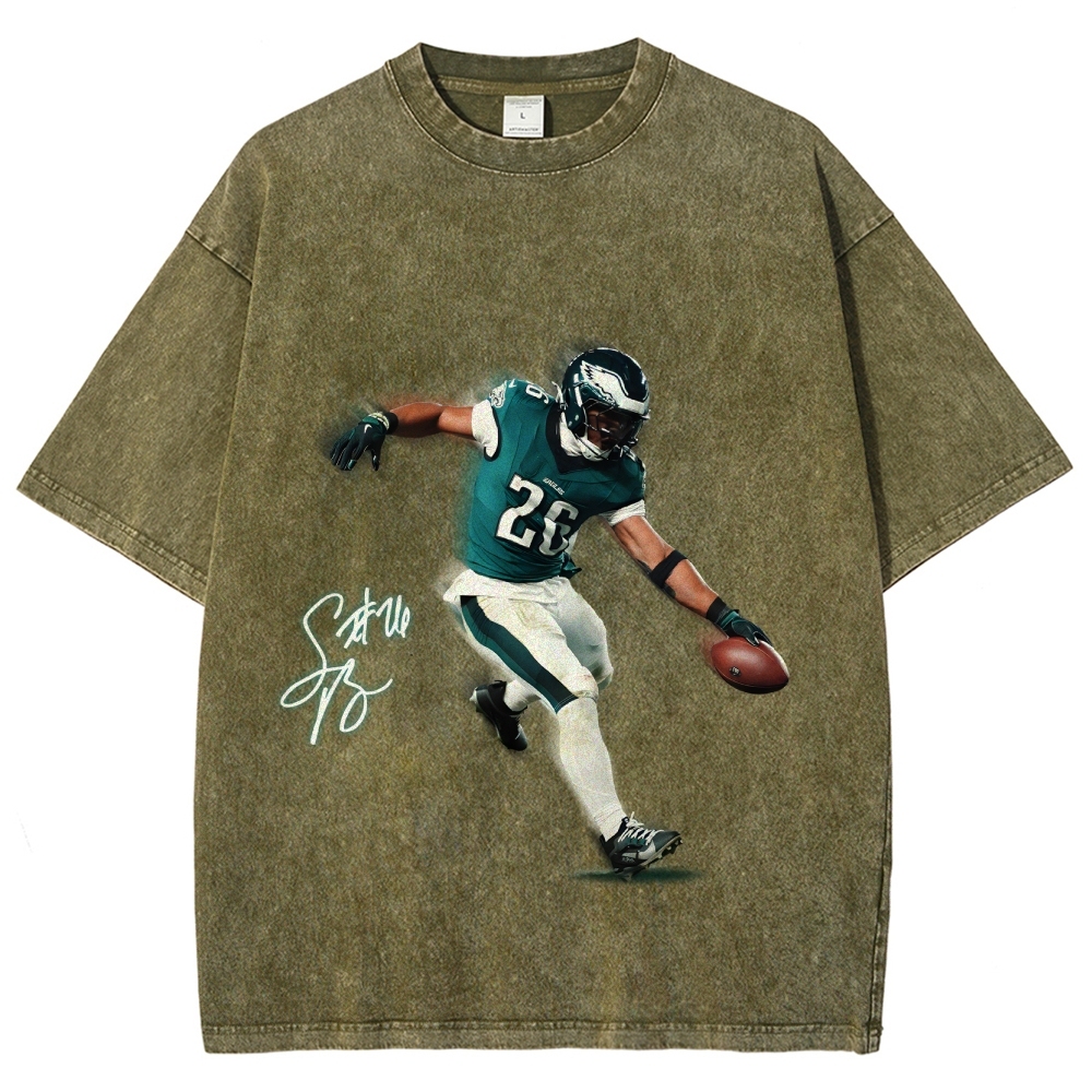 Unisex Fit Washed T-Shirt Saquon Barkley Philadelphia Eagles