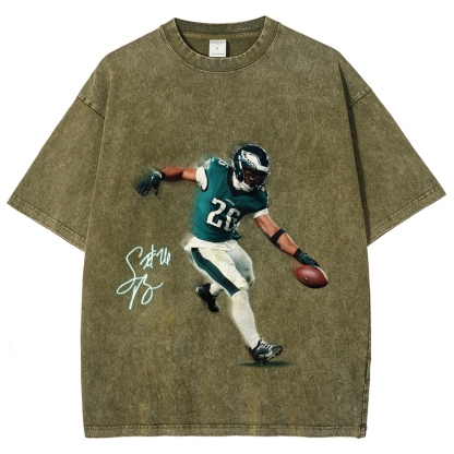 Unisex Fit Washed T-Shirt Saquon Barkley Philadelphia Eagles