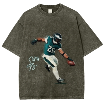 Unisex Fit Washed T-Shirt Saquon Barkley Philadelphia Eagles