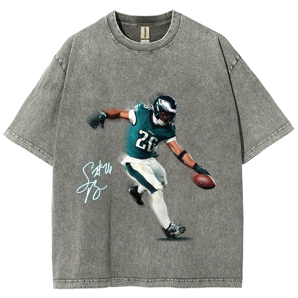Unisex Fit Washed T-Shirt Saquon Barkley Philadelphia Eagles