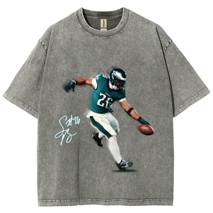 Unisex Fit Washed T-Shirt Saquon Barkley Philadelphia Eagles