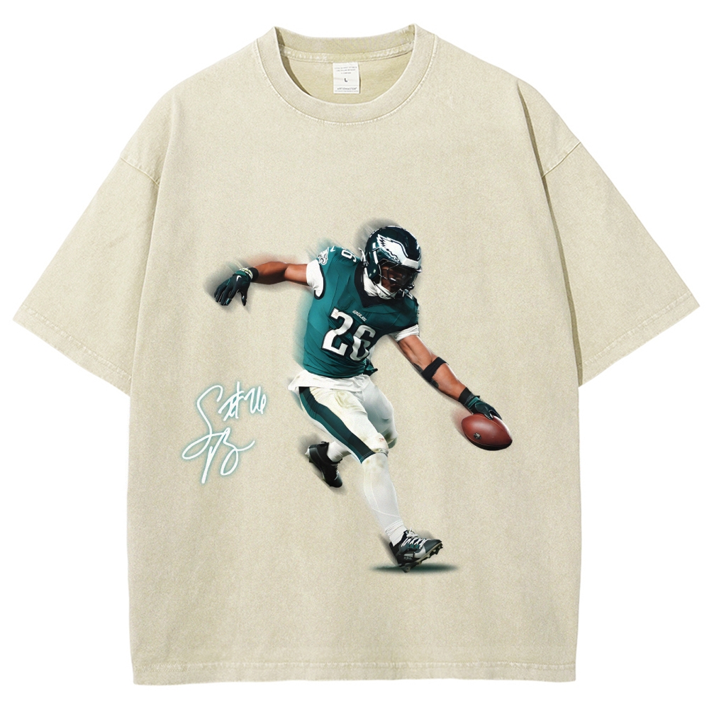 Unisex Fit Washed T-Shirt Saquon Barkley Philadelphia Eagles