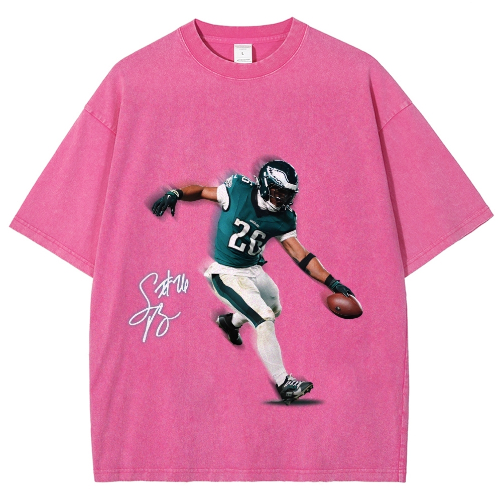 Unisex Fit Washed T-Shirt Saquon Barkley Philadelphia Eagles