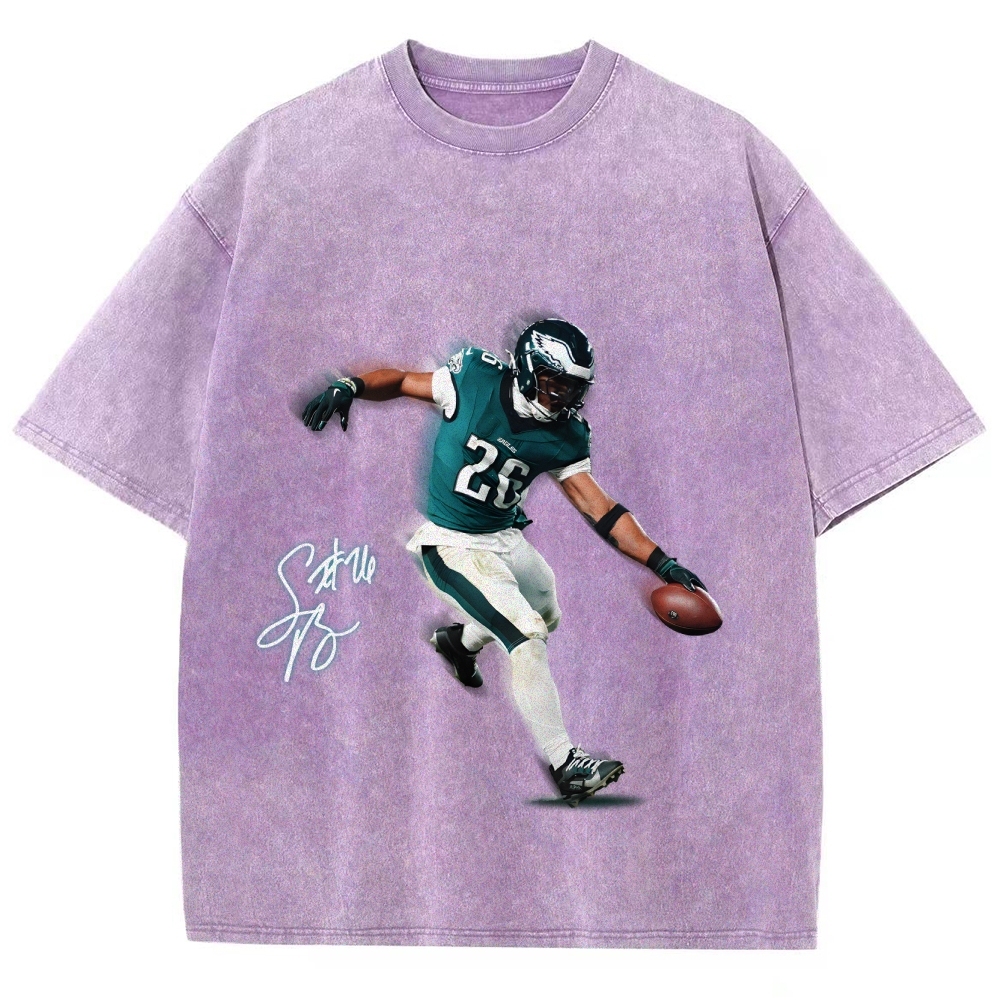 Unisex Fit Washed T-Shirt Saquon Barkley Philadelphia Eagles