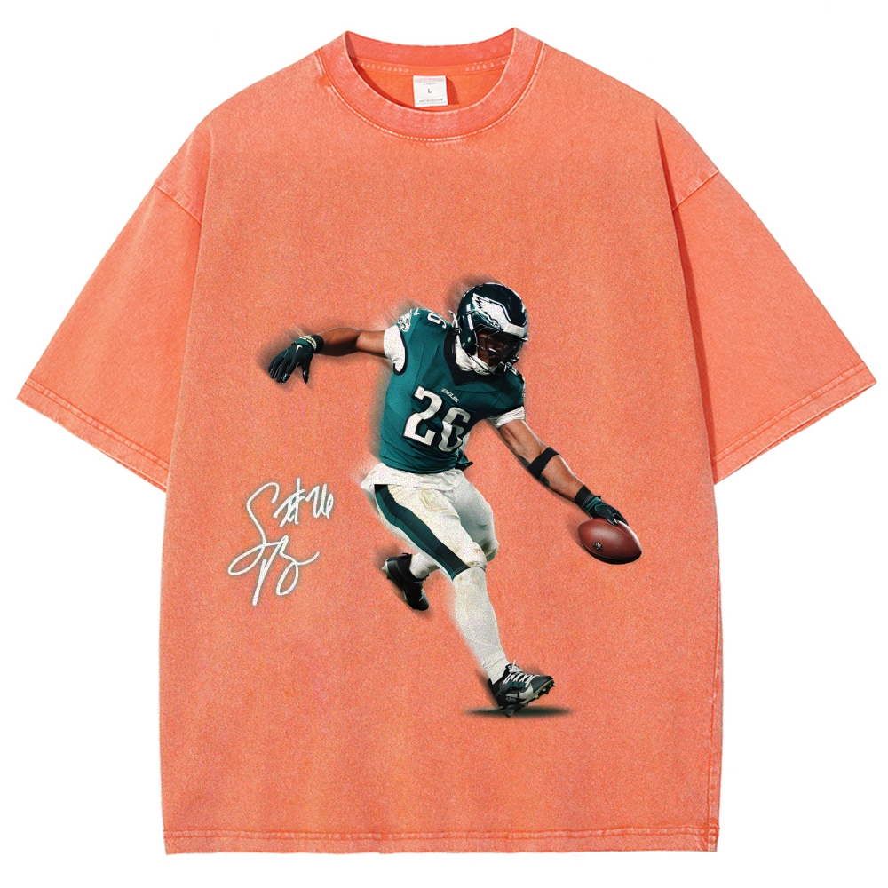 Unisex Fit Washed T-Shirt Saquon Barkley Philadelphia Eagles