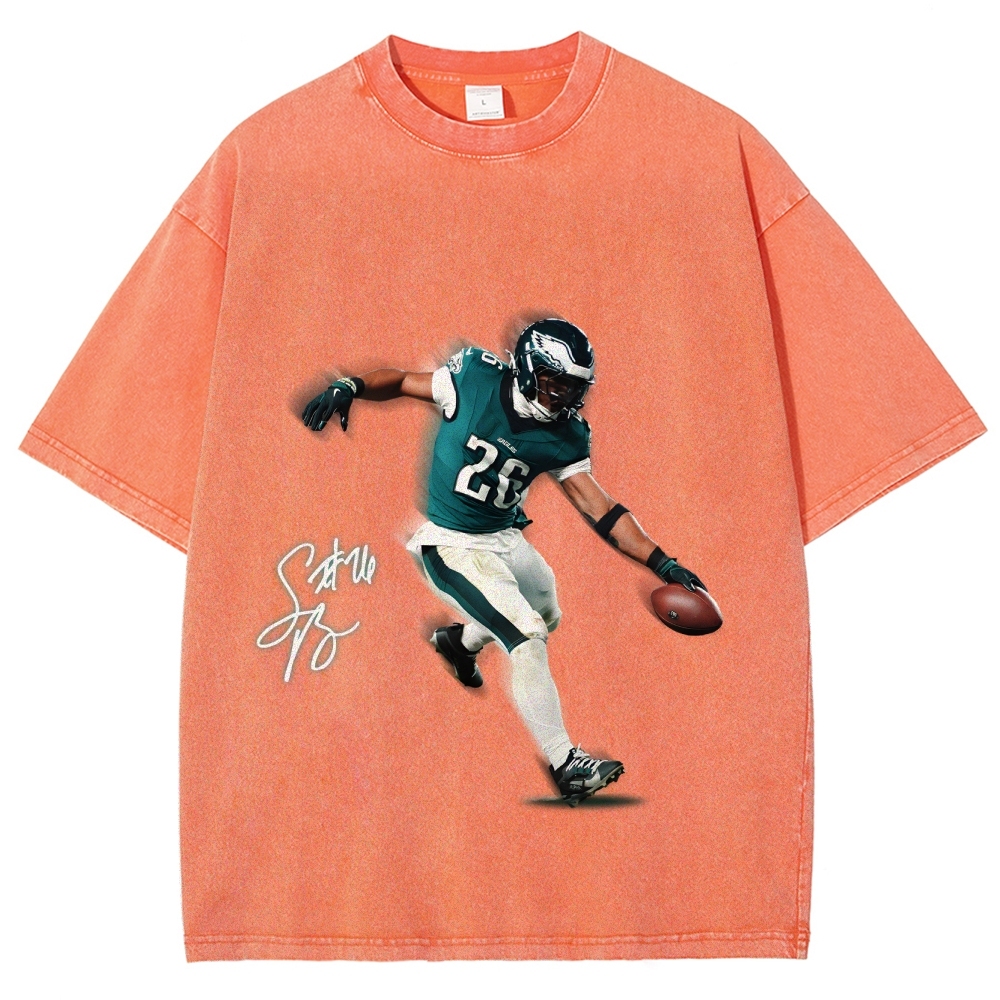 Unisex Fit Washed T-Shirt Saquon Barkley Philadelphia Eagles