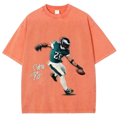 Unisex Fit Washed T-Shirt Saquon Barkley Philadelphia Eagles