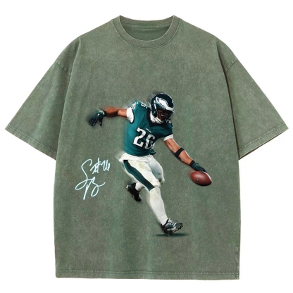 Unisex Fit Washed T-Shirt Saquon Barkley Philadelphia Eagles