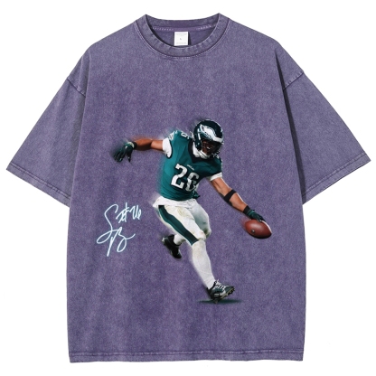 Unisex Fit Washed T-Shirt Saquon Barkley Philadelphia Eagles