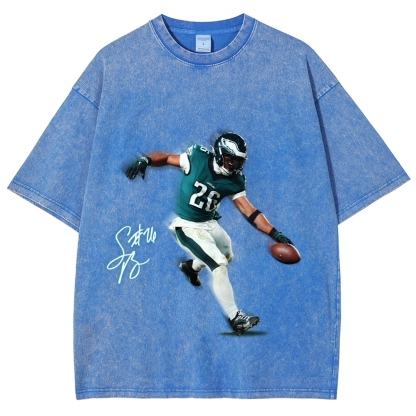 Unisex Fit Washed T-Shirt Saquon Barkley Philadelphia Eagles