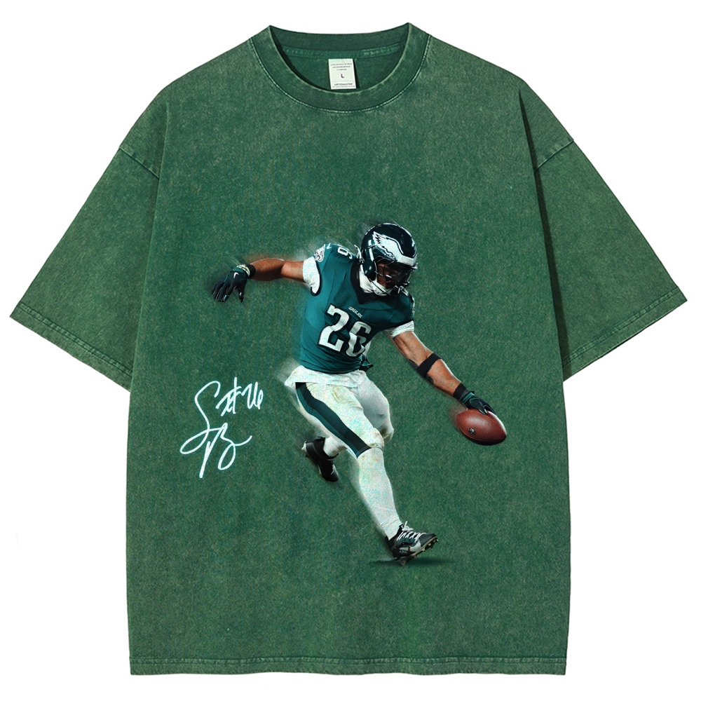 Unisex Fit Washed T-Shirt Saquon Barkley Philadelphia Eagles