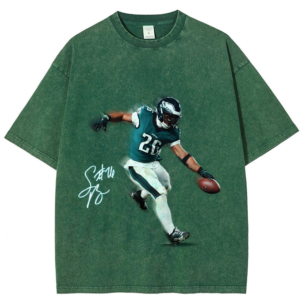Unisex Fit Washed T-Shirt Saquon Barkley Philadelphia Eagles