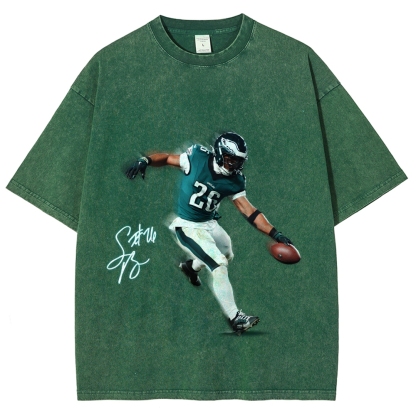 Unisex Fit Washed T-Shirt Saquon Barkley Philadelphia Eagles