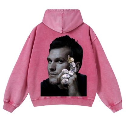 Casual Washed Hoodie|Tom Brady