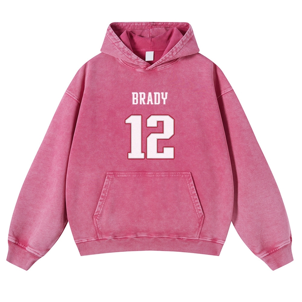 Casual Washed Hoodie|Tom Brady