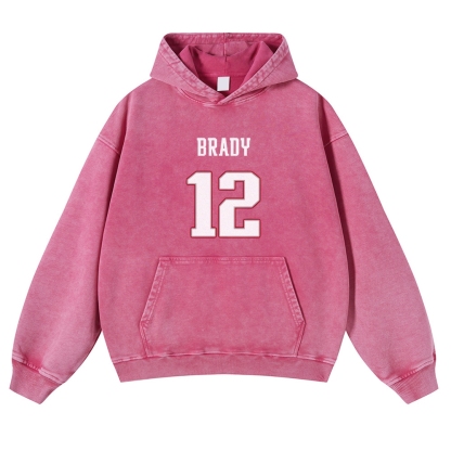 Casual Washed Hoodie|Tom Brady