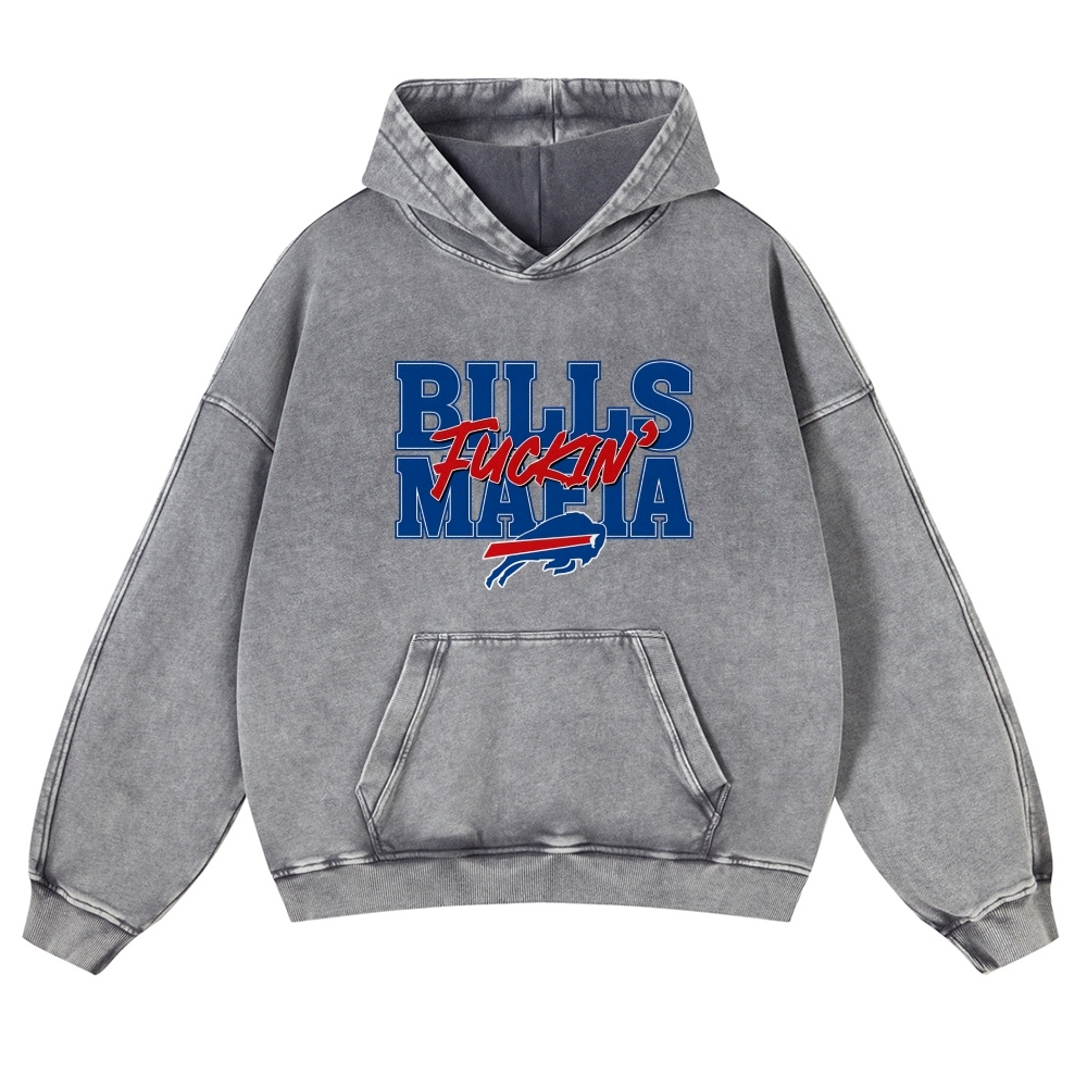 Casual Washed Hoodie Josh Allen Buffalo Bills