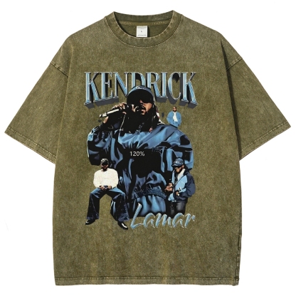 Unisex-Adult Ultra Cotton Washed T-Shirt Graphic  KENDRICK LAMAR - IT’S JUST BIG ME V2