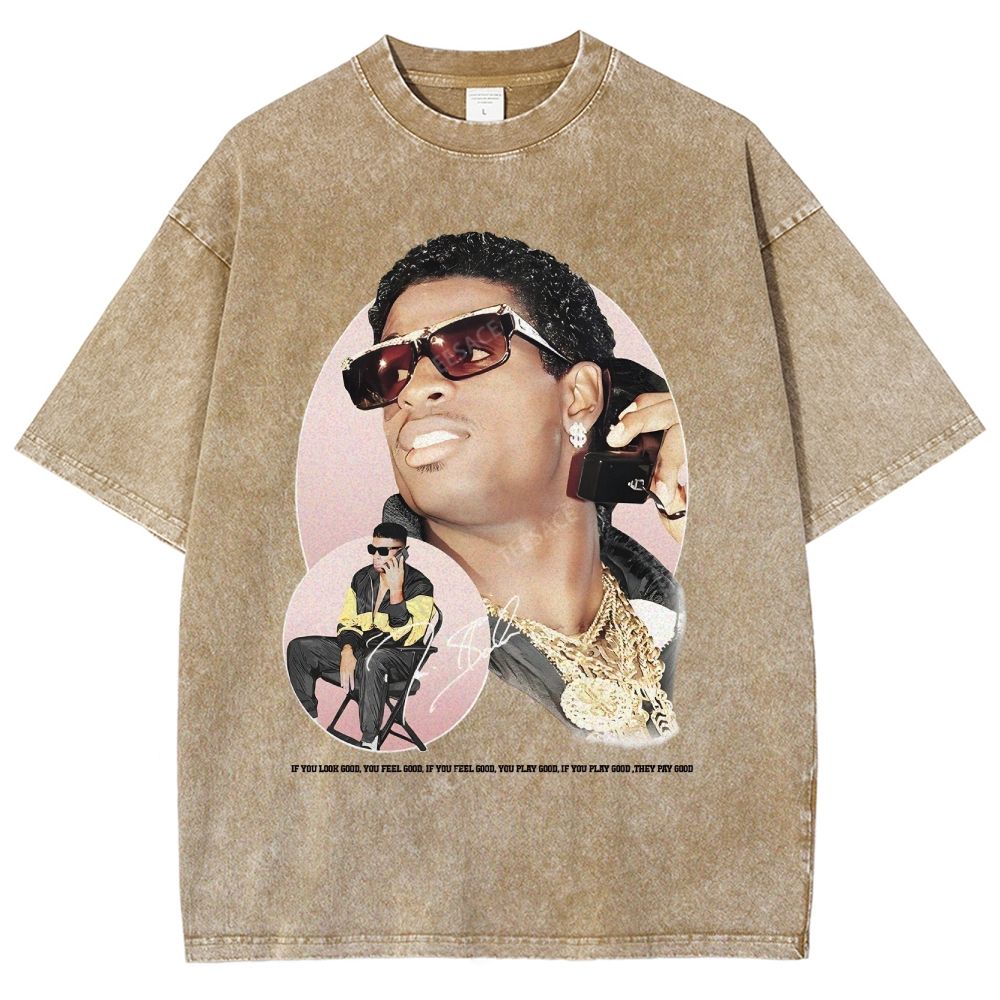DEION SANDERS Vintage Tee Unisex-Adult Oversized Washed Cotton T-Shirt