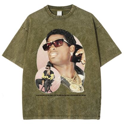 DEION SANDERS Vintage Tee Unisex-Adult Oversized Washed Cotton T-Shirt