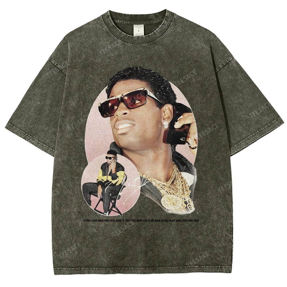 DEION SANDERS Vintage Tee Unisex-Adult Oversized Washed Cotton T-Shirt