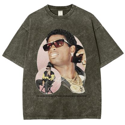 DEION SANDERS Vintage Tee Unisex-Adult Oversized Washed Cotton T-Shirt