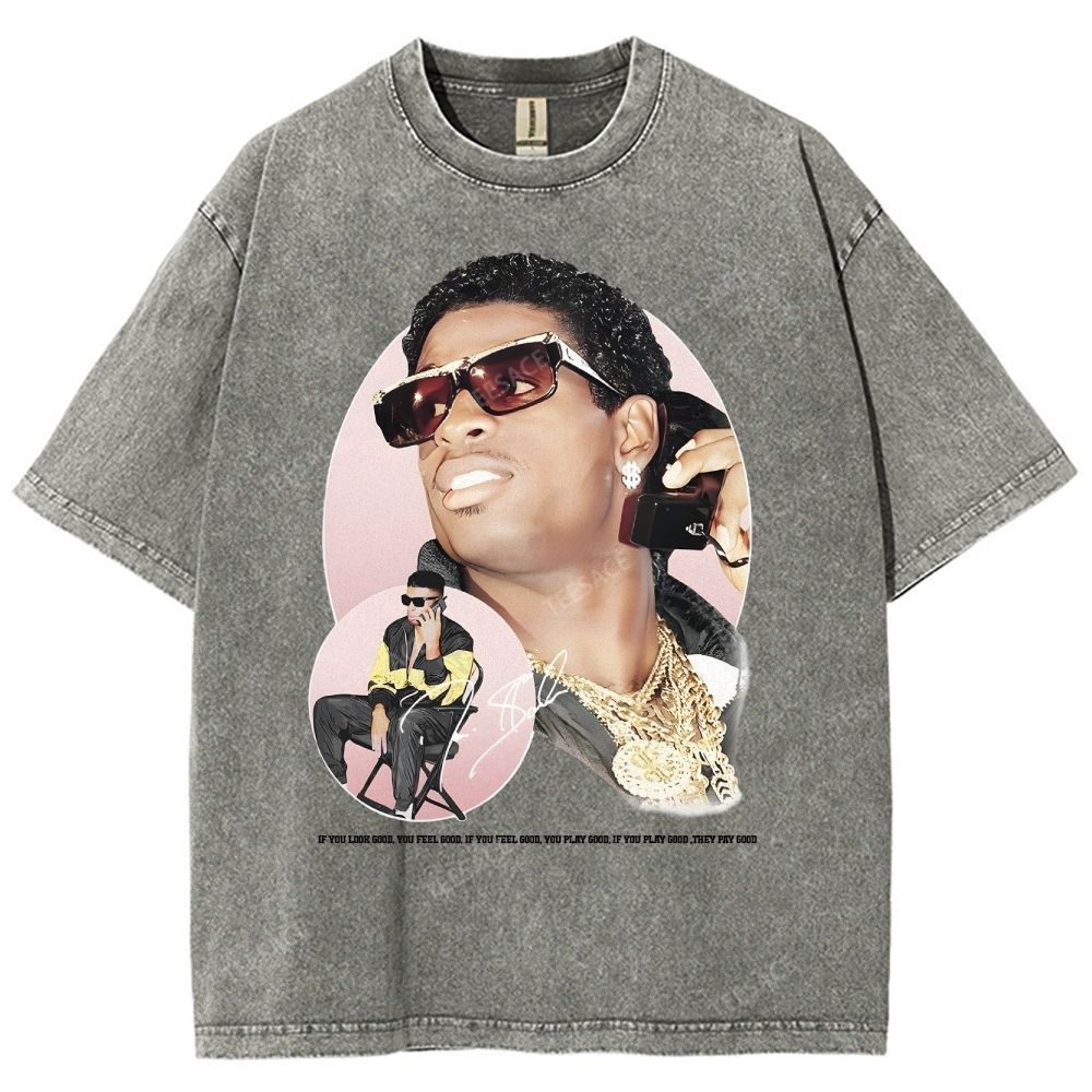 DEION SANDERS Vintage Tee Unisex-Adult Oversized Washed Cotton T-Shirt