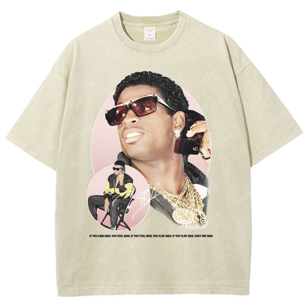 DEION SANDERS Vintage Tee Unisex-Adult Oversized Washed Cotton T-Shirt