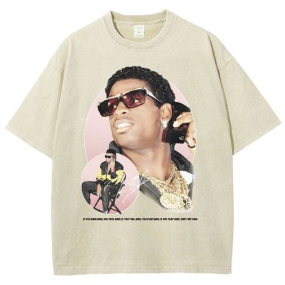 DEION SANDERS Vintage Tee Unisex-Adult Oversized Washed Cotton T-Shirt