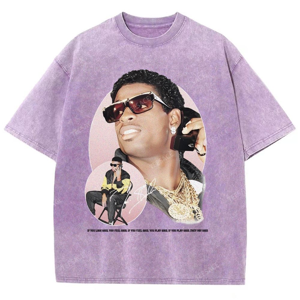 DEION SANDERS Vintage Tee Unisex-Adult Oversized Washed Cotton T-Shirt