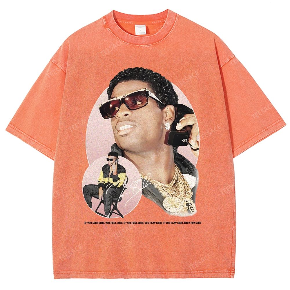 DEION SANDERS Vintage Tee Unisex-Adult Oversized Washed Cotton T-Shirt