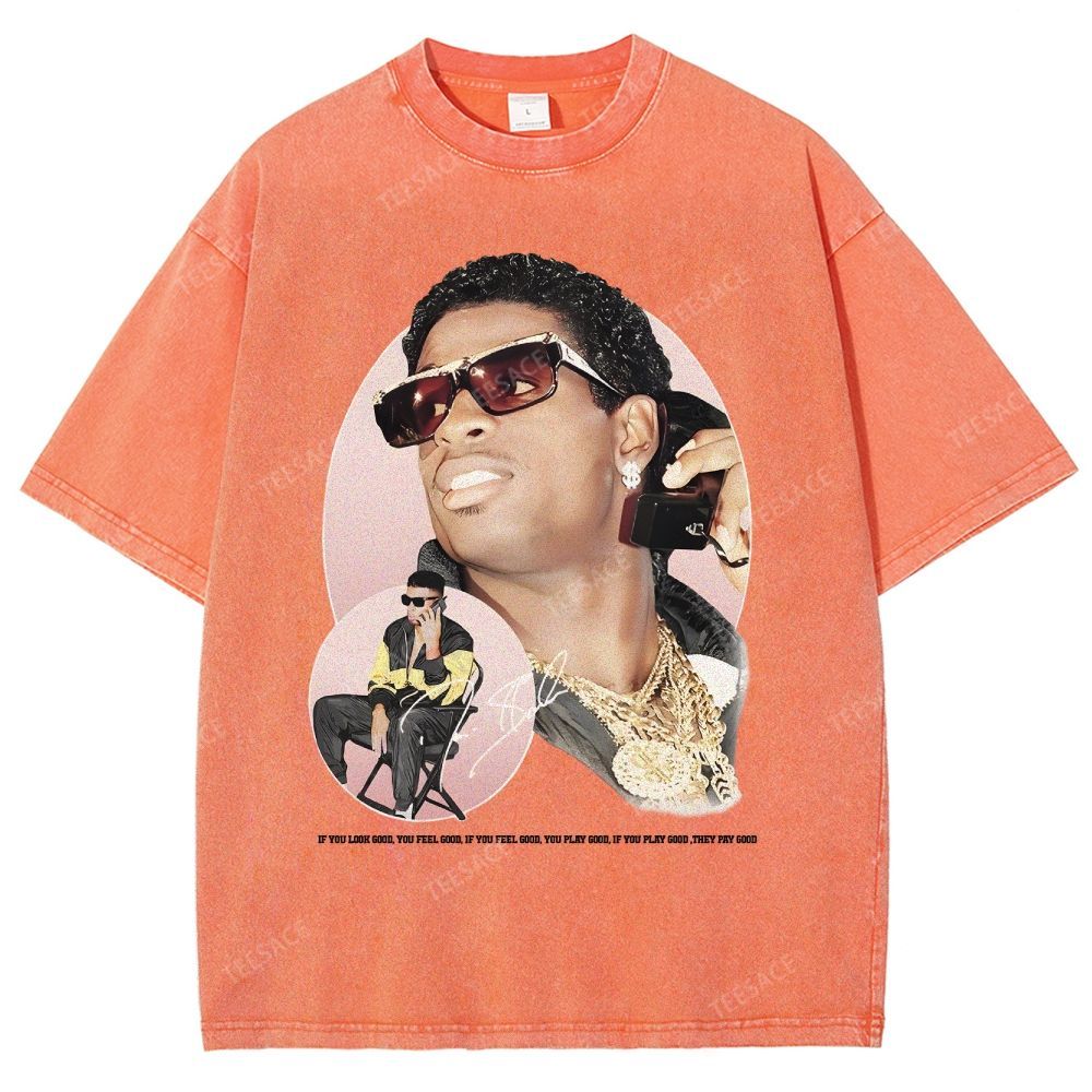 DEION SANDERS Vintage Tee Unisex-Adult Oversized Washed Cotton T-Shirt