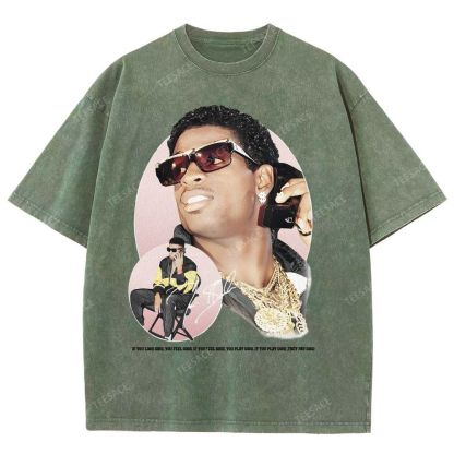DEION SANDERS Vintage Tee Unisex-Adult Oversized Washed Cotton T-Shirt