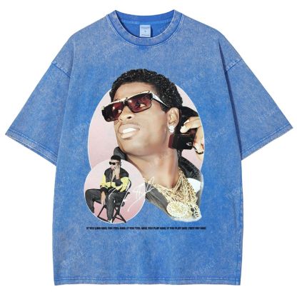 DEION SANDERS Vintage Tee Unisex-Adult Oversized Washed Cotton T-Shirt