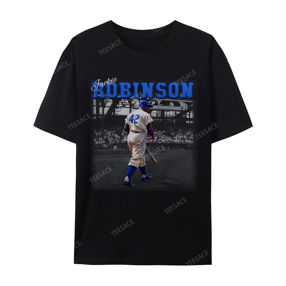 Unisex-Adult Vintage Oversized Washed Cotton T-Shirt | JACKIE ROBINSON