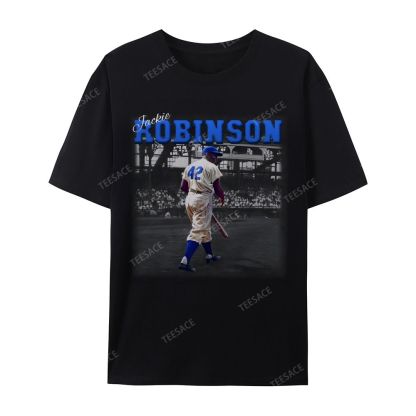 Unisex-Adult Vintage Oversized Washed Cotton T-Shirt | JACKIE ROBINSON