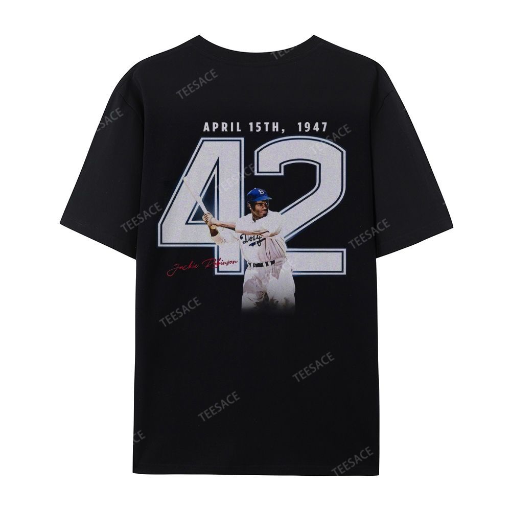 Unisex-Adult Vintage Oversized Washed Cotton T-Shirt | JACKIE ROBINSON