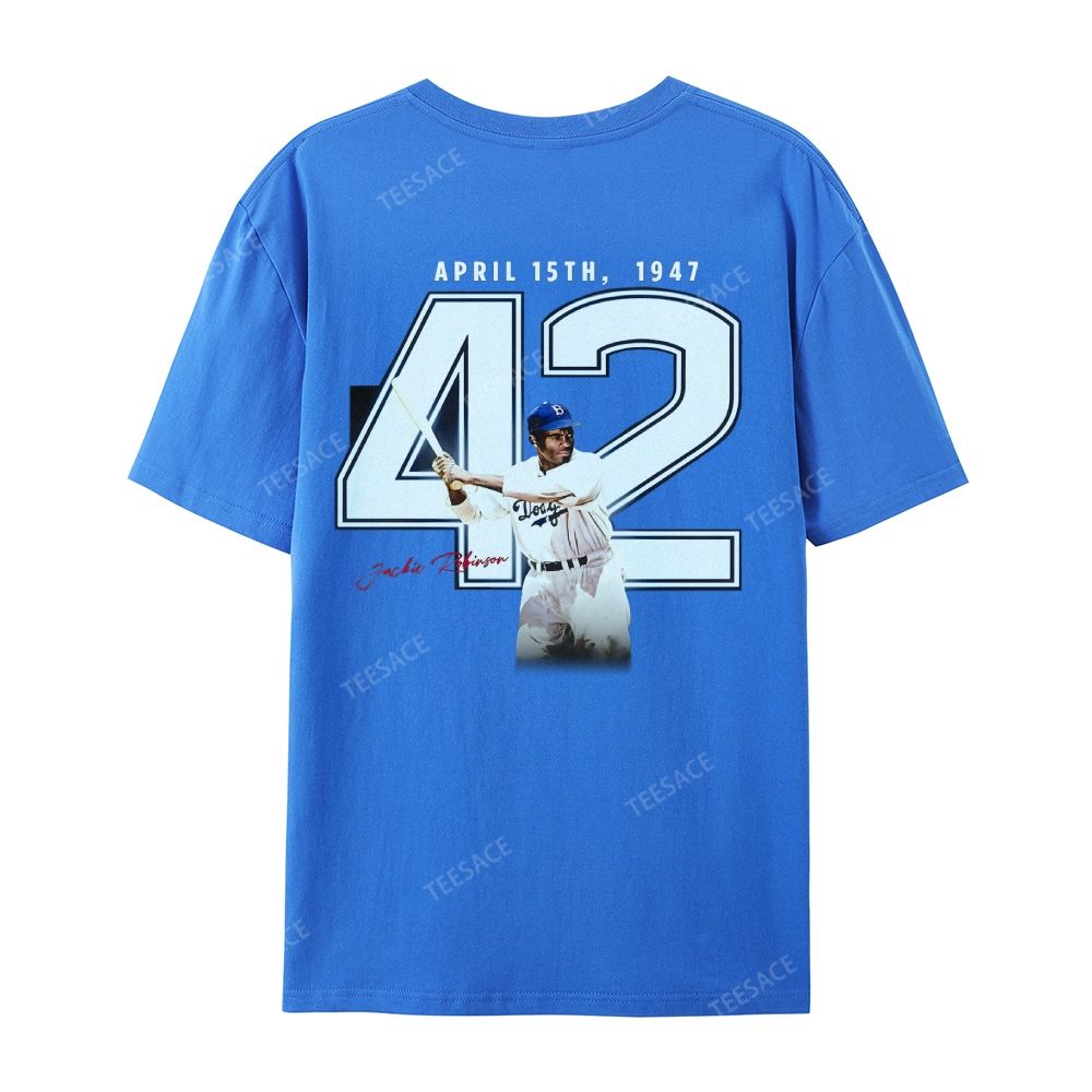 Unisex-Adult Vintage Oversized Washed Cotton T-Shirt | JACKIE ROBINSON