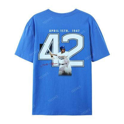 Unisex-Adult Vintage Oversized Washed Cotton T-Shirt | JACKIE ROBINSON