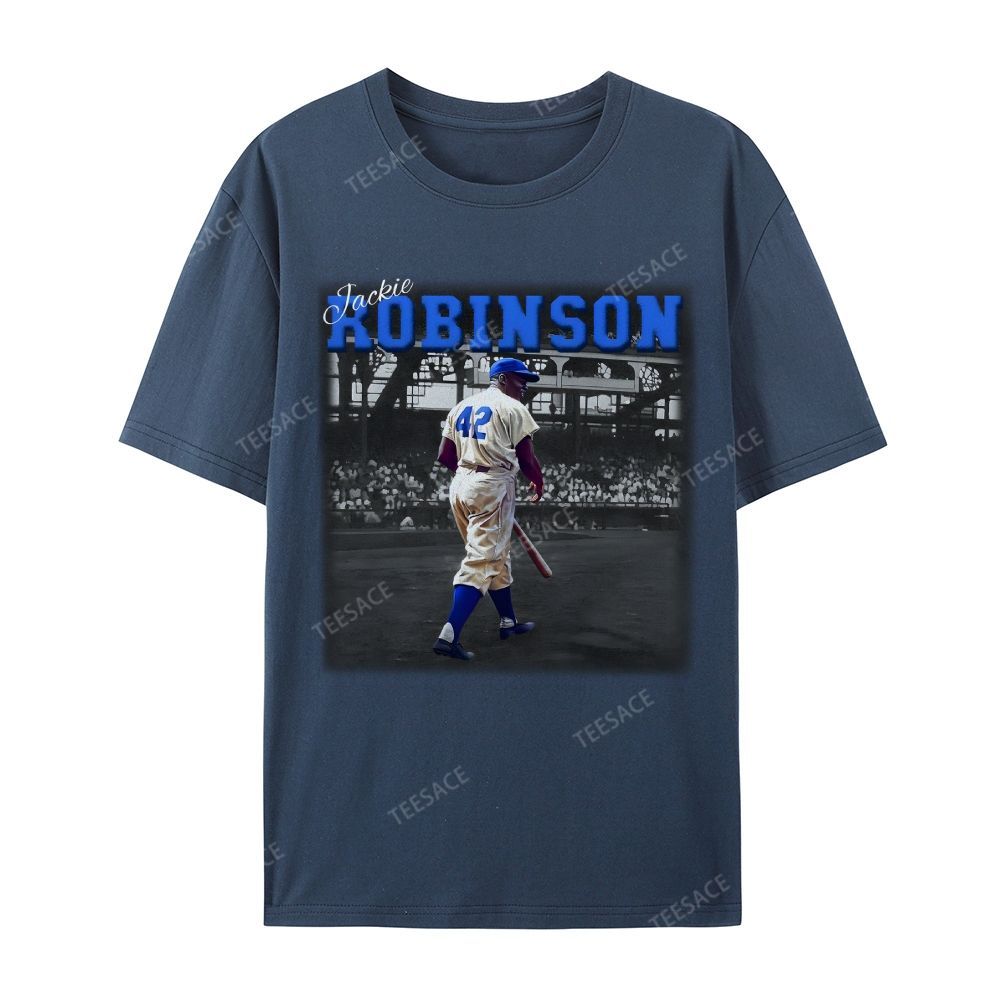 Unisex-Adult Vintage Oversized Washed Cotton T-Shirt | JACKIE ROBINSON