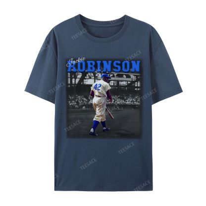 Unisex-Adult Vintage Oversized Washed Cotton T-Shirt | JACKIE ROBINSON
