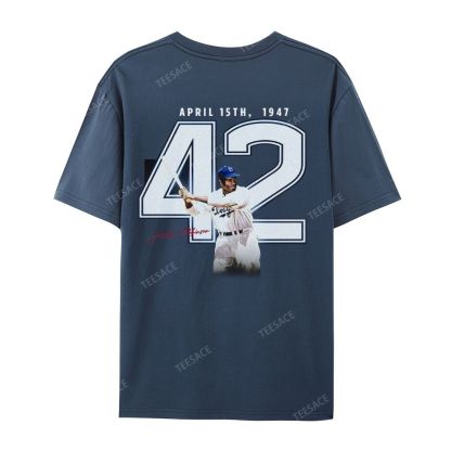Unisex-Adult Vintage Oversized Washed Cotton T-Shirt | JACKIE ROBINSON