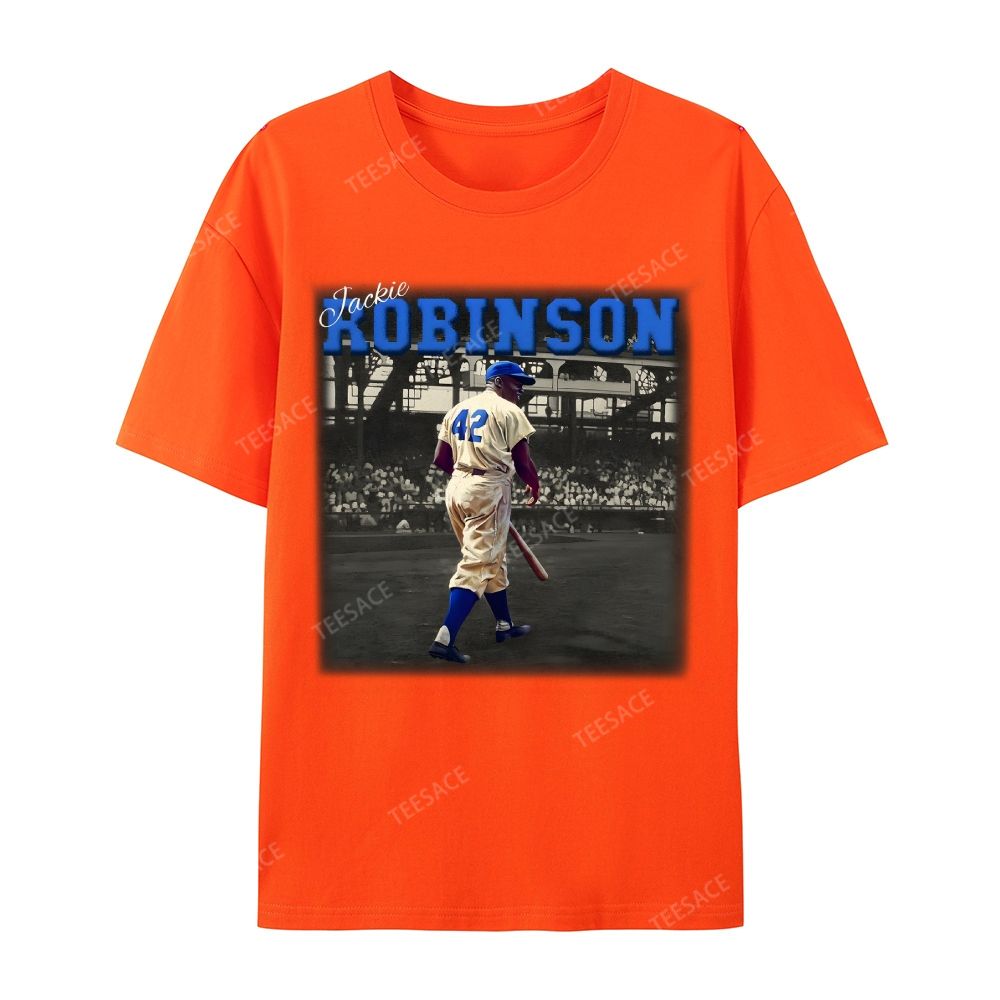 Unisex-Adult Vintage Oversized Washed Cotton T-Shirt | JACKIE ROBINSON