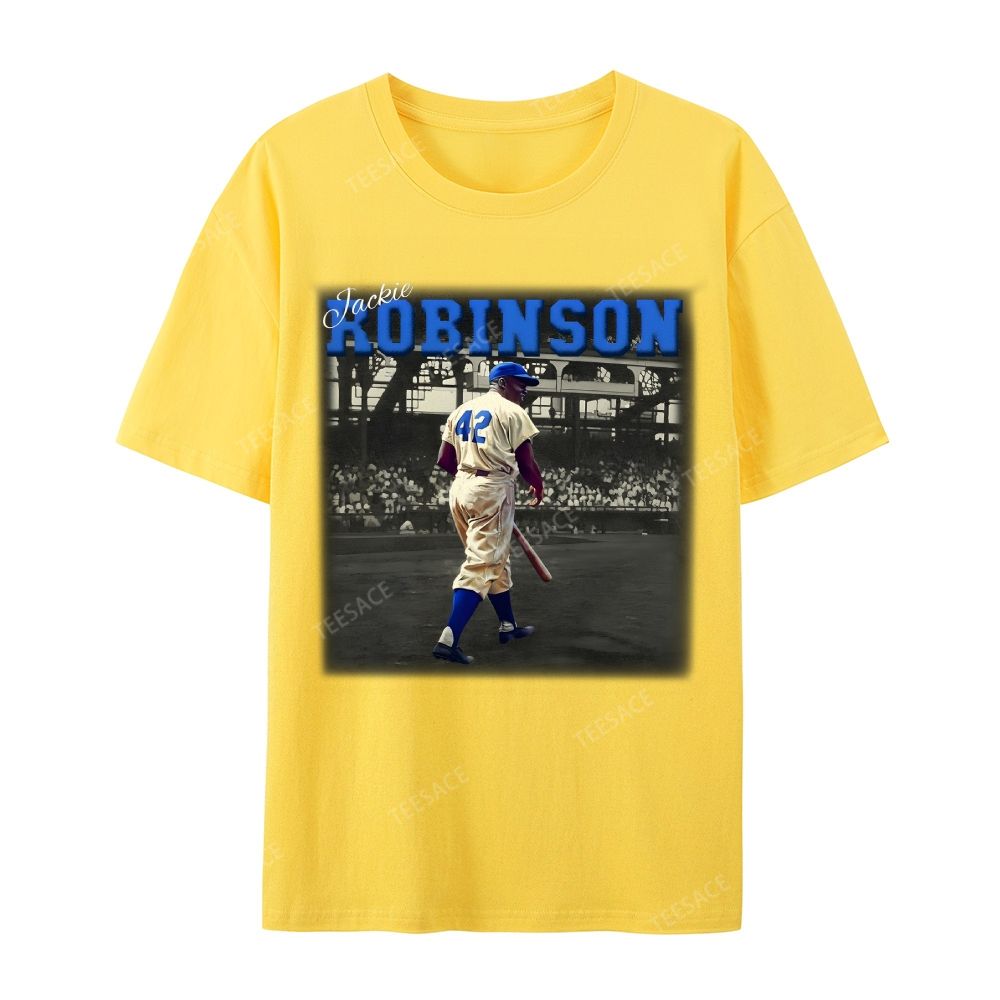 Unisex-Adult Vintage Oversized Washed Cotton T-Shirt | JACKIE ROBINSON