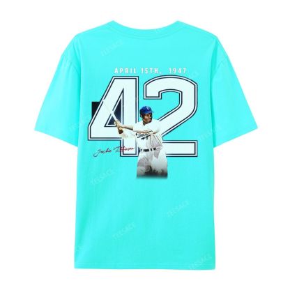 Unisex-Adult Vintage Oversized Washed Cotton T-Shirt | JACKIE ROBINSON