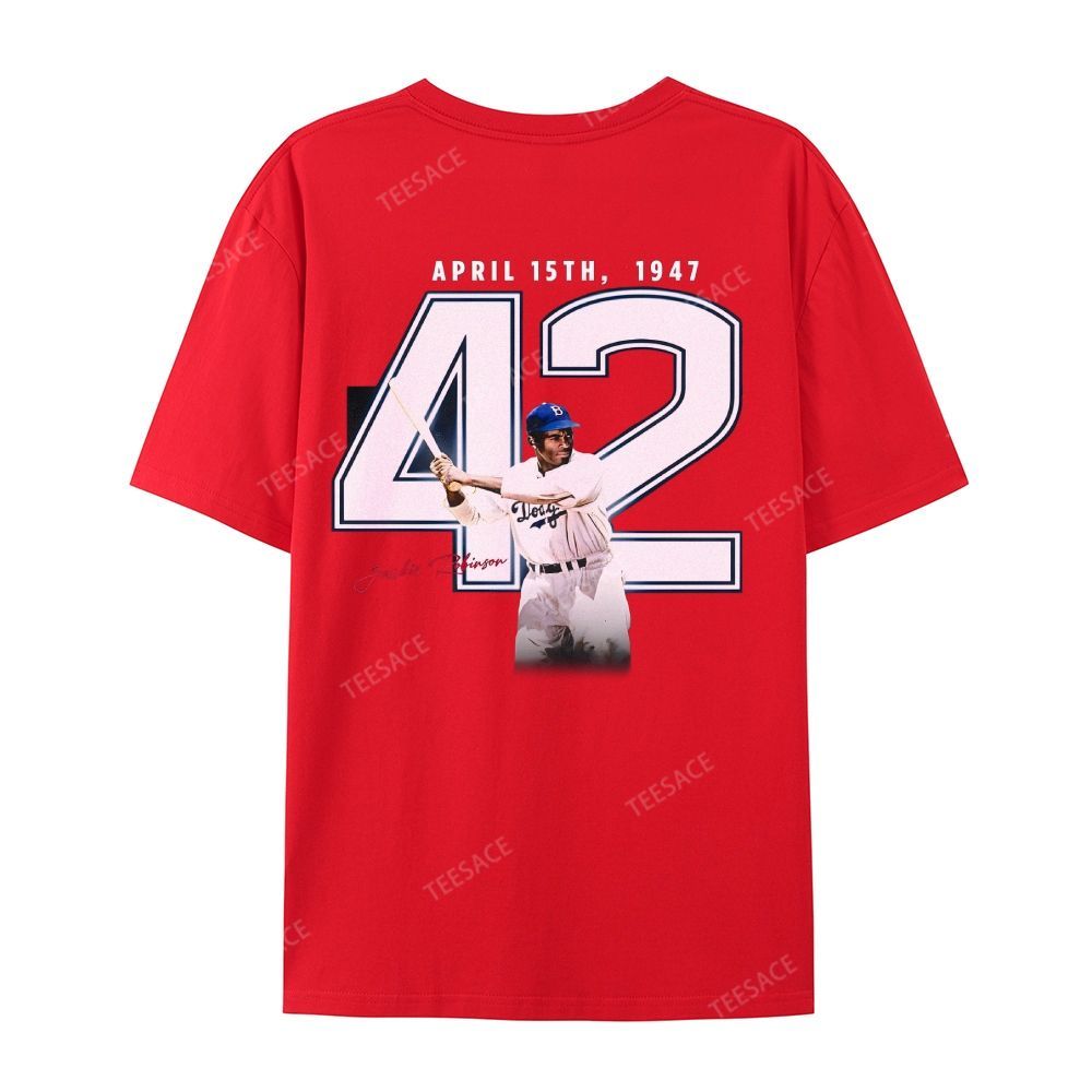Unisex-Adult Vintage Oversized Washed Cotton T-Shirt | JACKIE ROBINSON