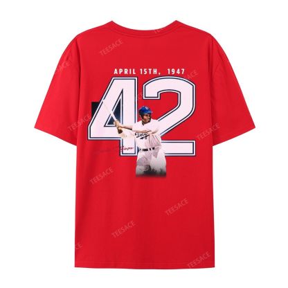 Unisex-Adult Vintage Oversized Washed Cotton T-Shirt | JACKIE ROBINSON
