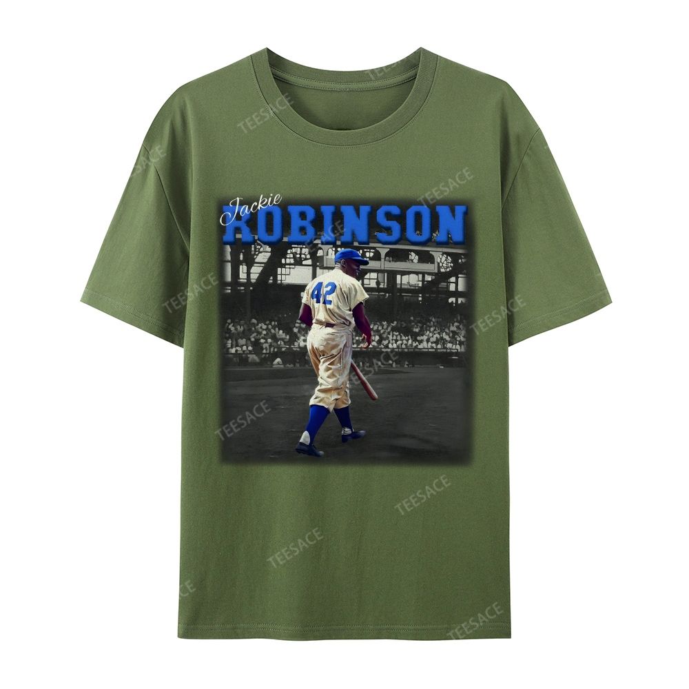 Unisex-Adult Vintage Oversized Washed Cotton T-Shirt | JACKIE ROBINSON