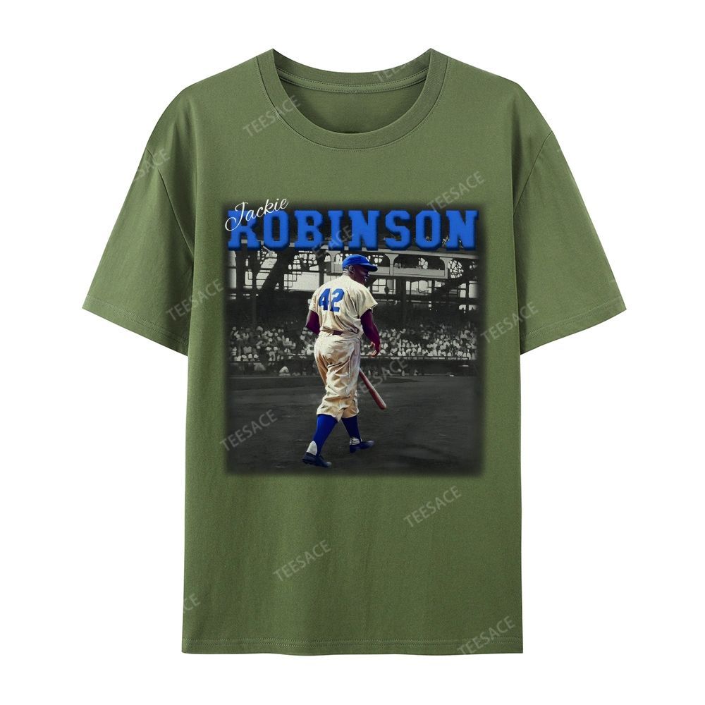 Unisex-Adult Vintage Oversized Washed Cotton T-Shirt | JACKIE ROBINSON